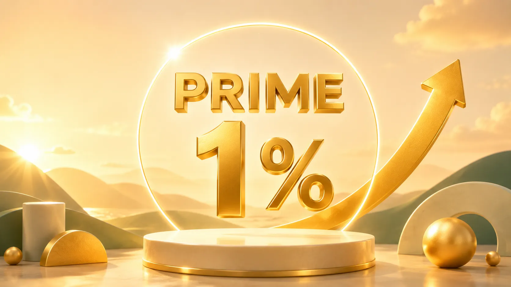 Promotion Prime de contrepartie de 1 % de Wealthsimple 2026 — mot-symbole « PRIME 1 % » en or sur fond bleu marine